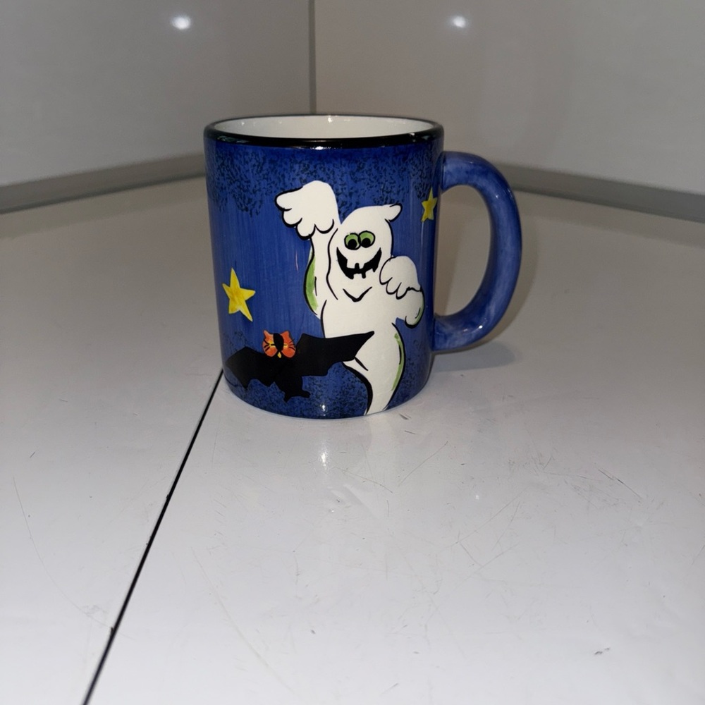 Vintage Halloween Lillian Vernon Ceramic Ghost 12oz Coffee Mug